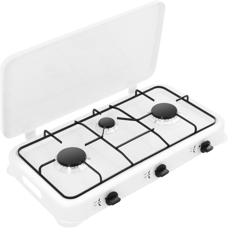 Portable 23″x13″ Built in Gas Cooktop 3 Burners Stainless Steel Gas Stove Top, LPG Convertible Gas Cooktops