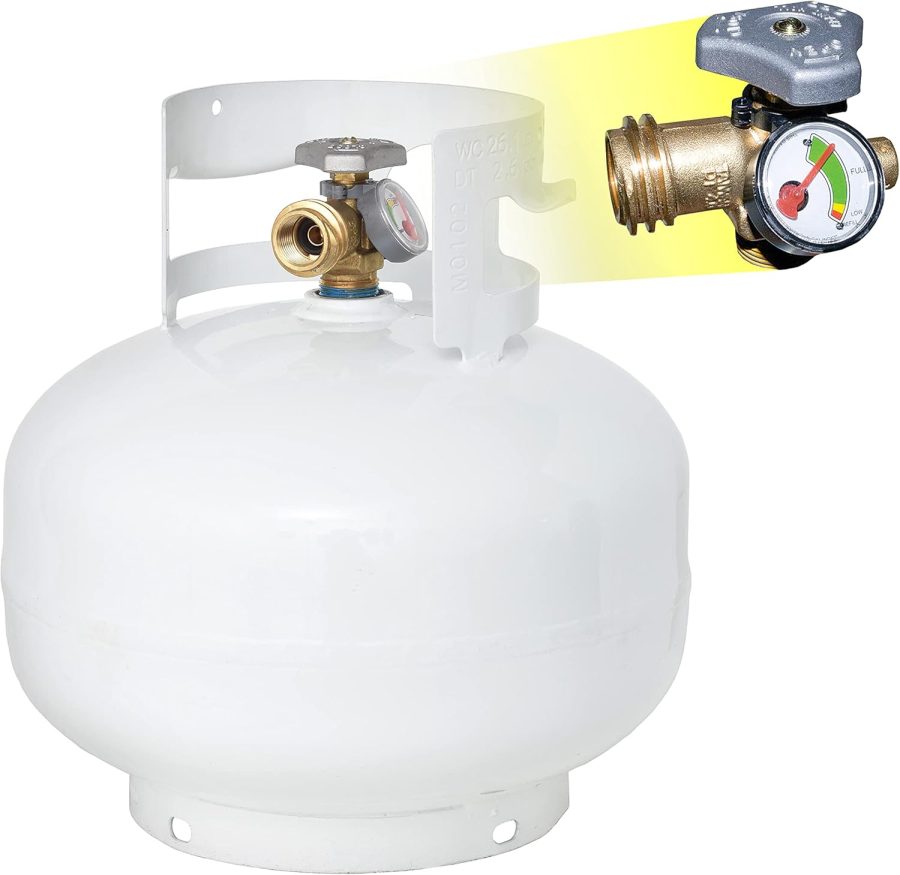 11 Pound Propane Tank Cylinder Squatty with Type 1 OPD Valve, White